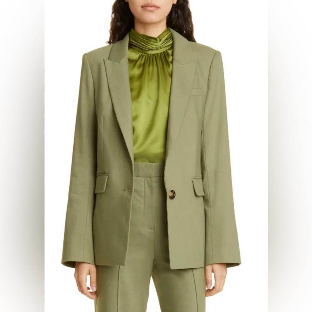 Veronica Beard Army Green "Sevi" single-breasted dickey jacket NWT 12 - Picture 3 of 14